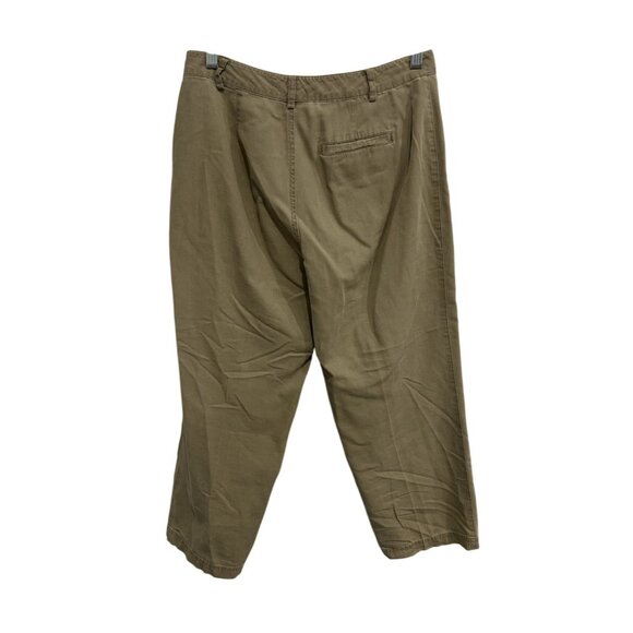Sigrid Olsen So Blue Womens Khaki Cropped Pants Size S - Picture 2 of 8